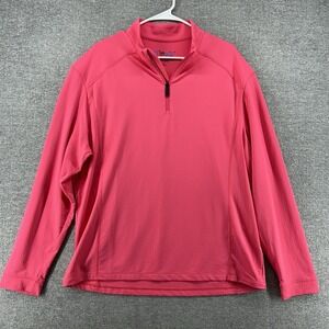 Ibkul Golf 1/4 Zip Pullover Men Size Large Coral Pink Mock Neck Performance